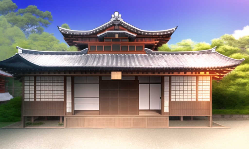 武家屋敷の外観イラスト08,Background Illustration of Exterior of Samurai Residence08,"武士住宅的外景"的背景图08,무가 저택의 외관 배경 그림08