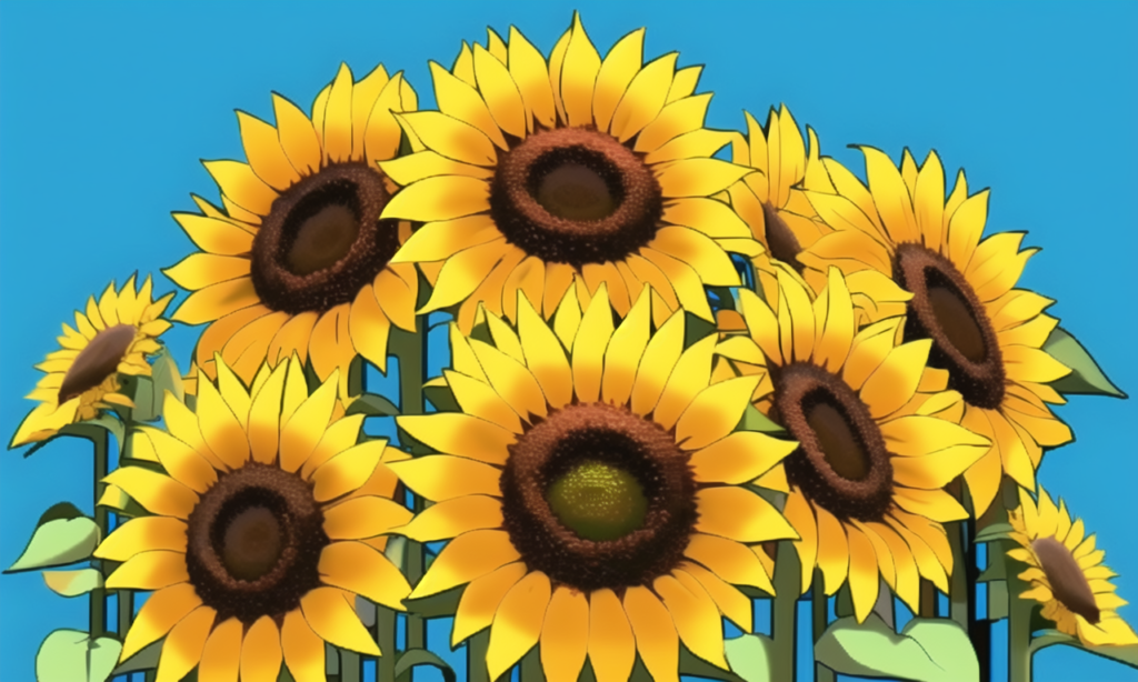 ひまわりの背景イラスト02,Background Illustration of Sunflours02,"向日葵"的背景图02,해바라기 배경 그림02