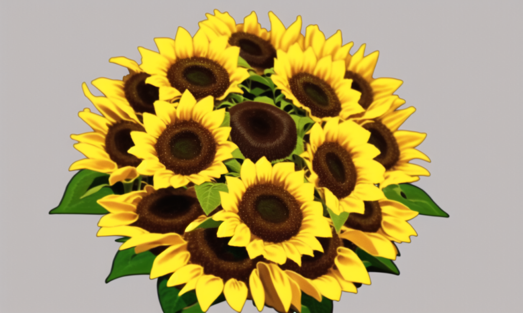 ひまわりの背景イラスト03,Background Illustration of Sunflours03,"向日葵"的背景图03,해바라기 배경 그림03