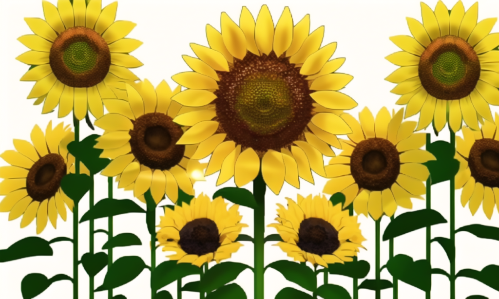 ひまわりの背景イラスト04,Background Illustration of Sunflours04,"向日葵"的背景图04,해바라기 배경 그림04