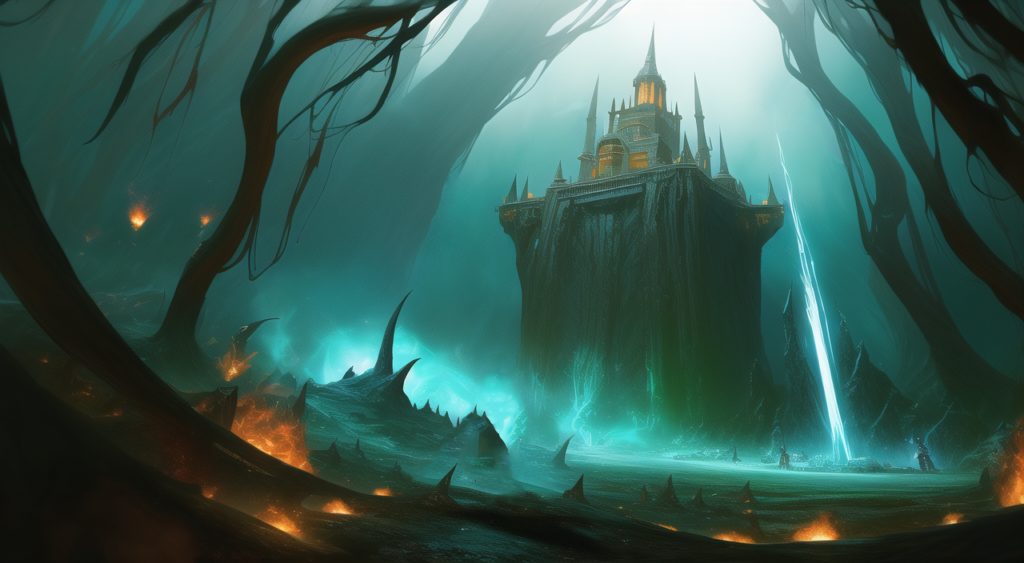 深淵城10,Background Illustration of Castle in the abyss10,深渊中的城堡的背景图10,심연의 성 배경 그림10