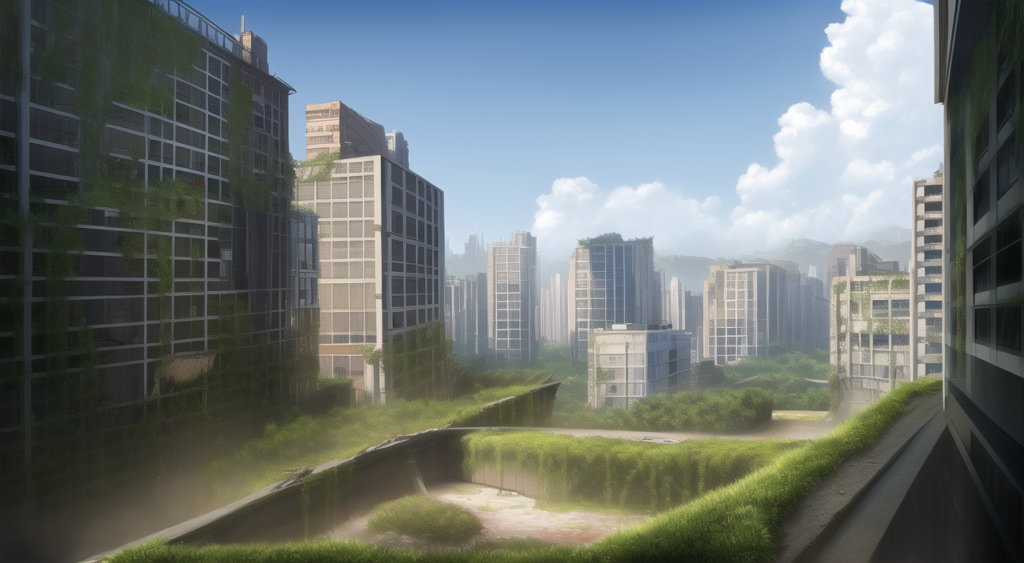 崩壊都市の背景イラスト12,Background Illustration of Collapse city12,崩溃城市的背景图12,붕괴 도시 배경 그림12