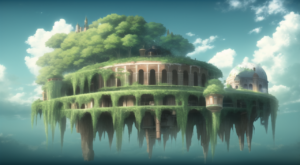 天空の城の背景イラスト01,Background Illustration of Castle in the sky01,天空之城的背景图01,하늘의 성 배경 그림01