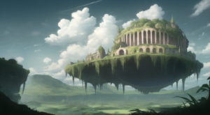 天空の城の背景イラスト03,Background Illustration of Castle in the sky03,天空之城的背景图03,하늘의 성 배경 그림03