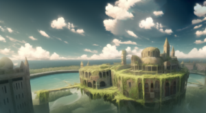 天空の城の背景イラスト06,Background Illustration of Castle in the sky06,天空之城的背景图06,하늘의 성 배경 그림06