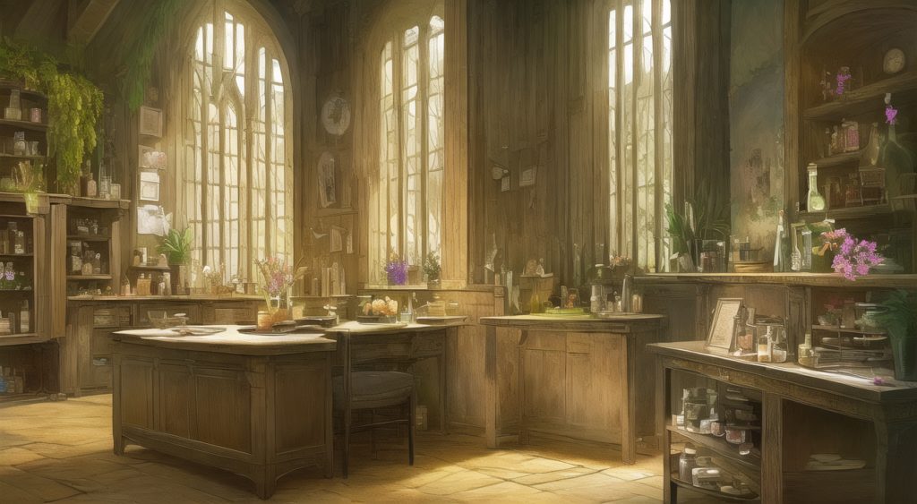 魔女の家（写実風）の背景イラスト04,Background Illustration of Witch's house (realistic style)04,女巫的房子（现实风格）的背景图04,마녀의 집 (현실적인 스타일) 배경 그림04