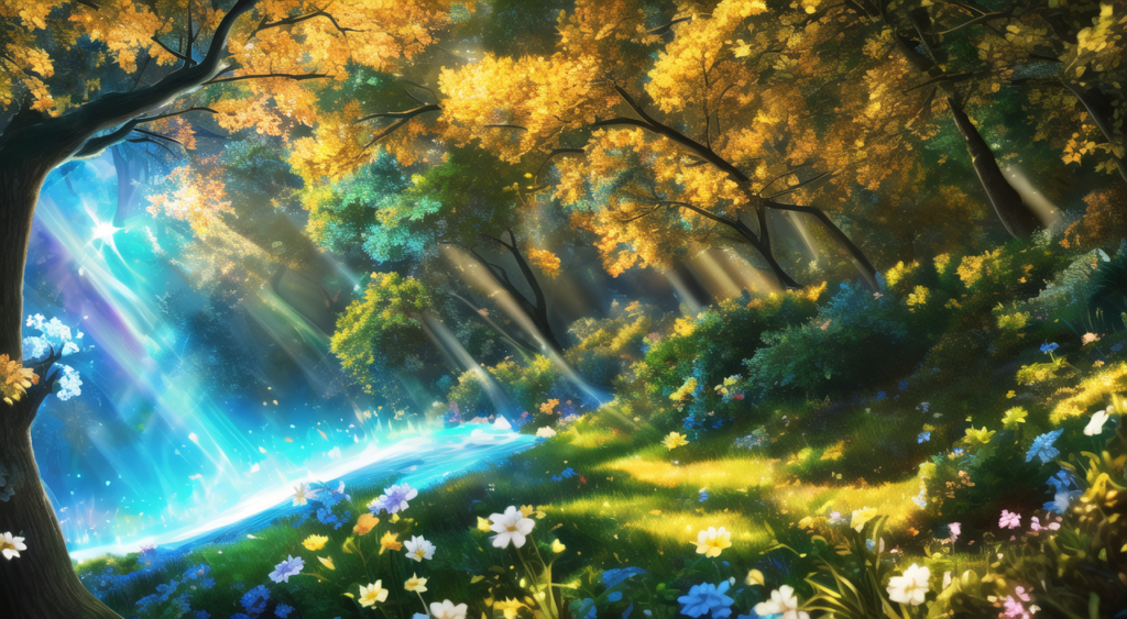 魔法の森の背景イラスト02,Background Illustration of Magical forest02,魔法森林的背景图02,마법의 숲 배경 그림02