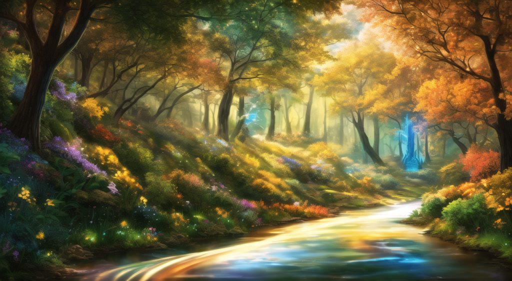 魔法の森の背景イラスト05,Background Illustration of Magical forest05,魔法森林的背景图05,마법의 숲 배경 그림05
