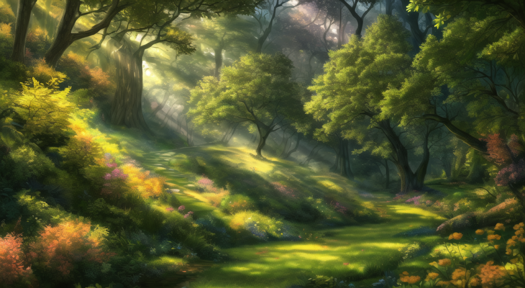 魔法の森の背景イラスト07,Background Illustration of Magical forest07,魔法森林的背景图07,마법의 숲 배경 그림07