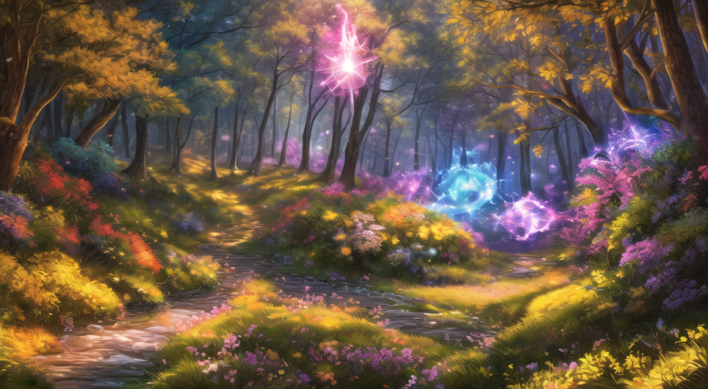 魔法の森の背景イラスト09,Background Illustration of Magical forest09,魔法森林的背景图09,마법의 숲 배경 그림09