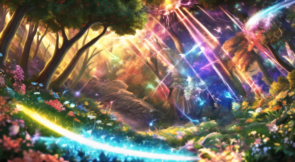 魔法の森の背景イラスト11,Background Illustration of Magical forest11,魔法森林的背景图11,마법의 숲 배경 그림11
