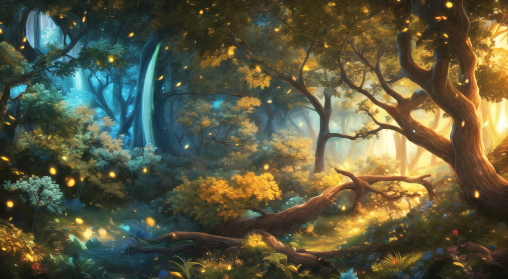 魔法の森の背景イラスト12,Background Illustration of Magical forest12,魔法森林的背景图12,마법의 숲 배경 그림12