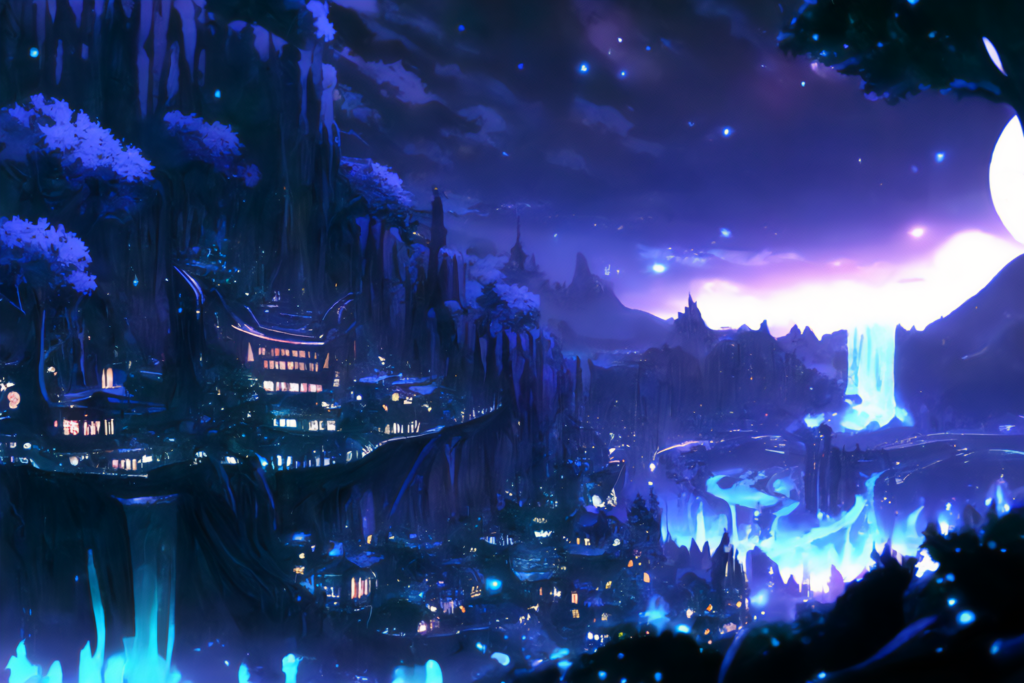 ダークエルフの町の背景イラスト01,Background Illustration of Dark elf town01,黑暗精灵小镇的背景图01,다크 엘프 타운 배경 그림01