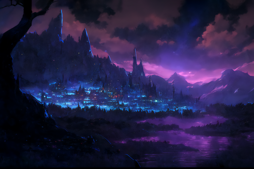 ダークエルフの町の背景イラスト05,Background Illustration of Dark elf town05,黑暗精灵小镇的背景图05,다크 엘프 타운 배경 그림05