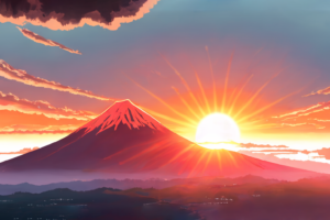 新年の初日の出の背景イラスト05,Background Illustration of The first sunrise of the New Year05,新年的第一个日出的背景图05,새해의 첫 번째 일출 배경 그림05