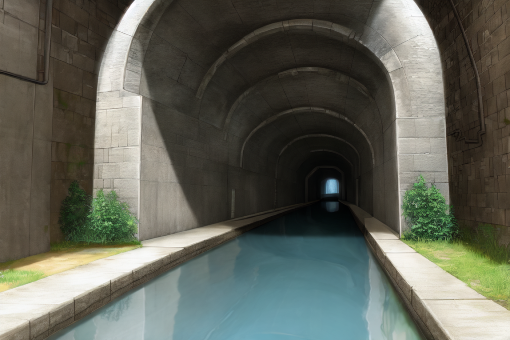 地下水路の背景イラスト01