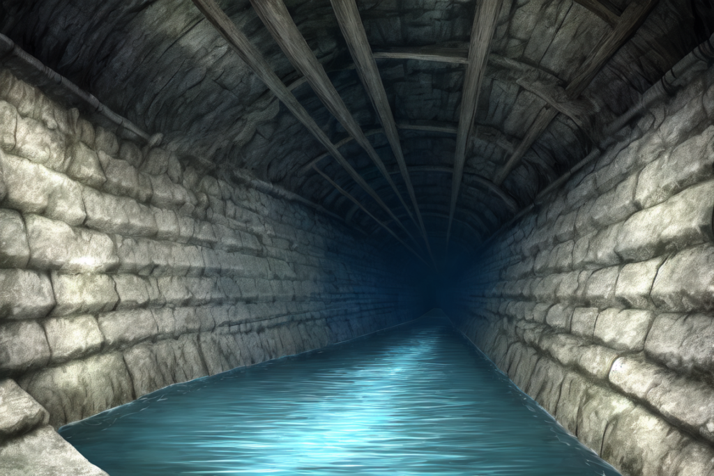 地下水路（ファンタジー風）の背景イラスト05
