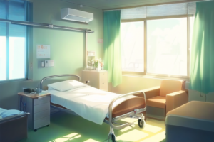 病室、病院の部屋の背景イラスト01