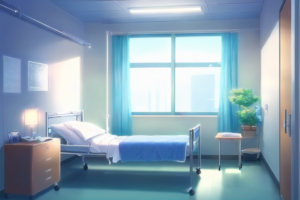 病室、病院の部屋の背景イラスト02