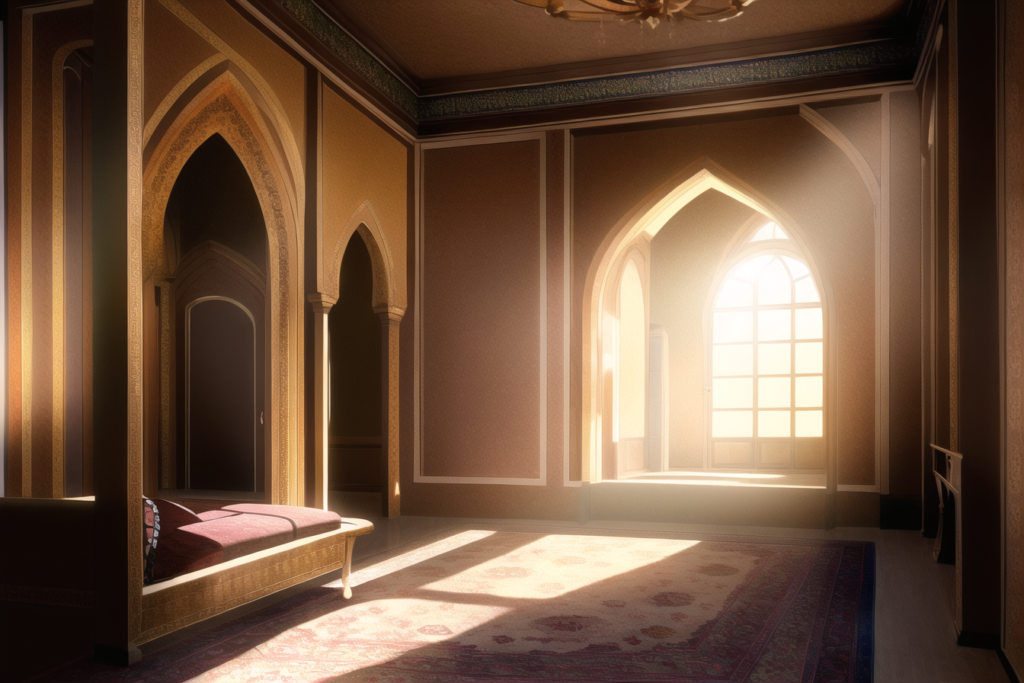 中東ファンタジー風の部屋の背景イラスト4
