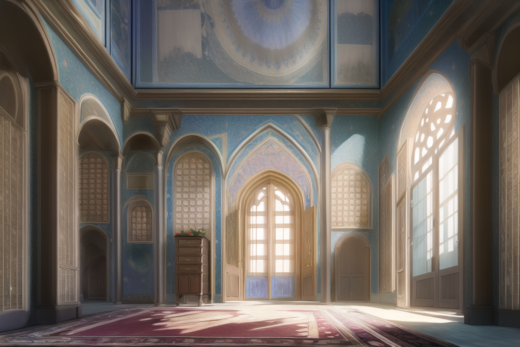 中東ファンタジー風の部屋の背景イラスト6