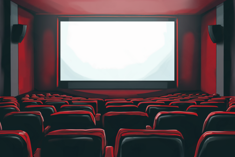 【フリー素材】映画館の背景イラスト