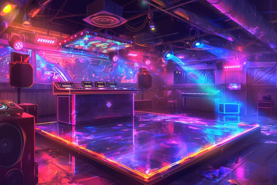 Anime style pink nightclub on Craiyon