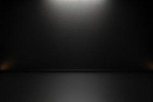 壁と床が黒く、上部に光が当たっているシンプルな部屋のイラスト
