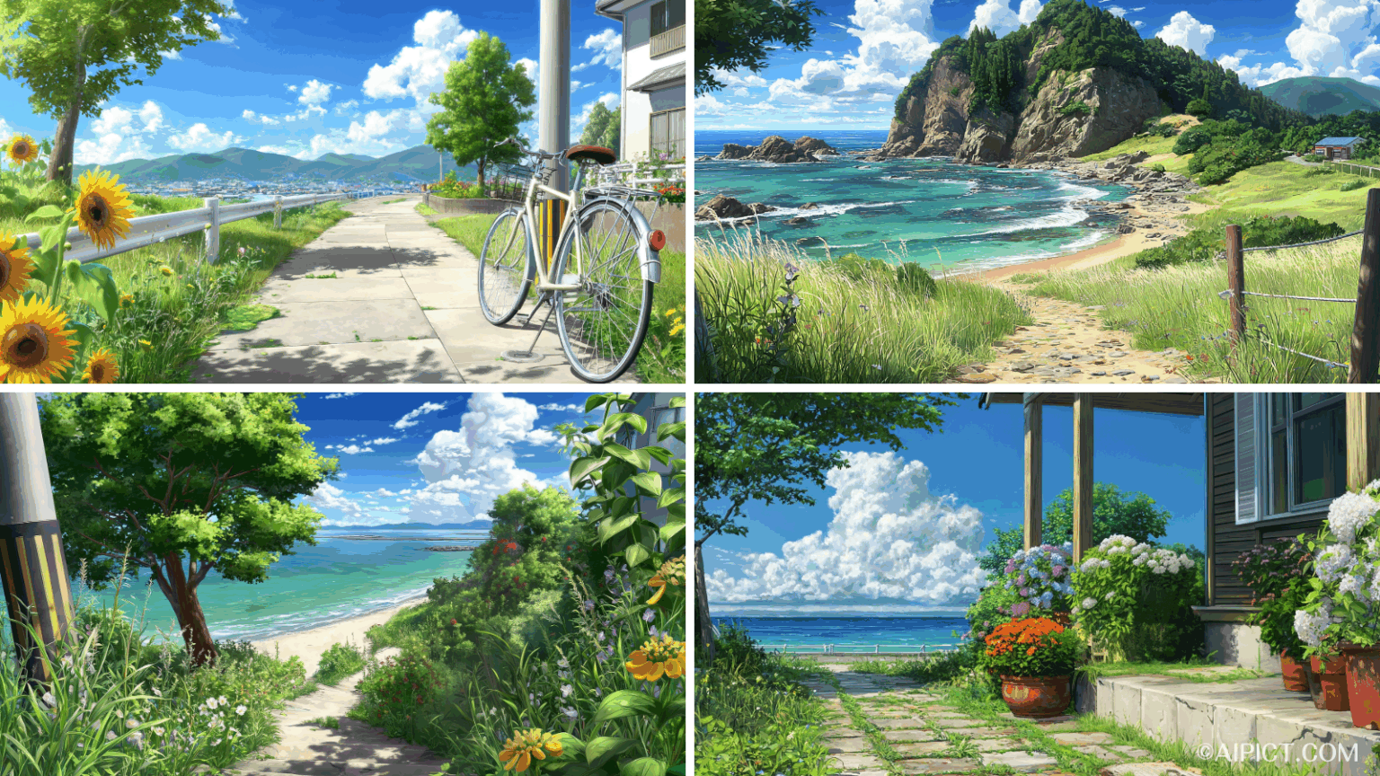 【フリー素材】夏の背景イラスト