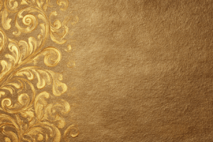 左側に豪華な金色の唐草模様が彫り込まれた、右半分が無地の高級感あふれる背景。